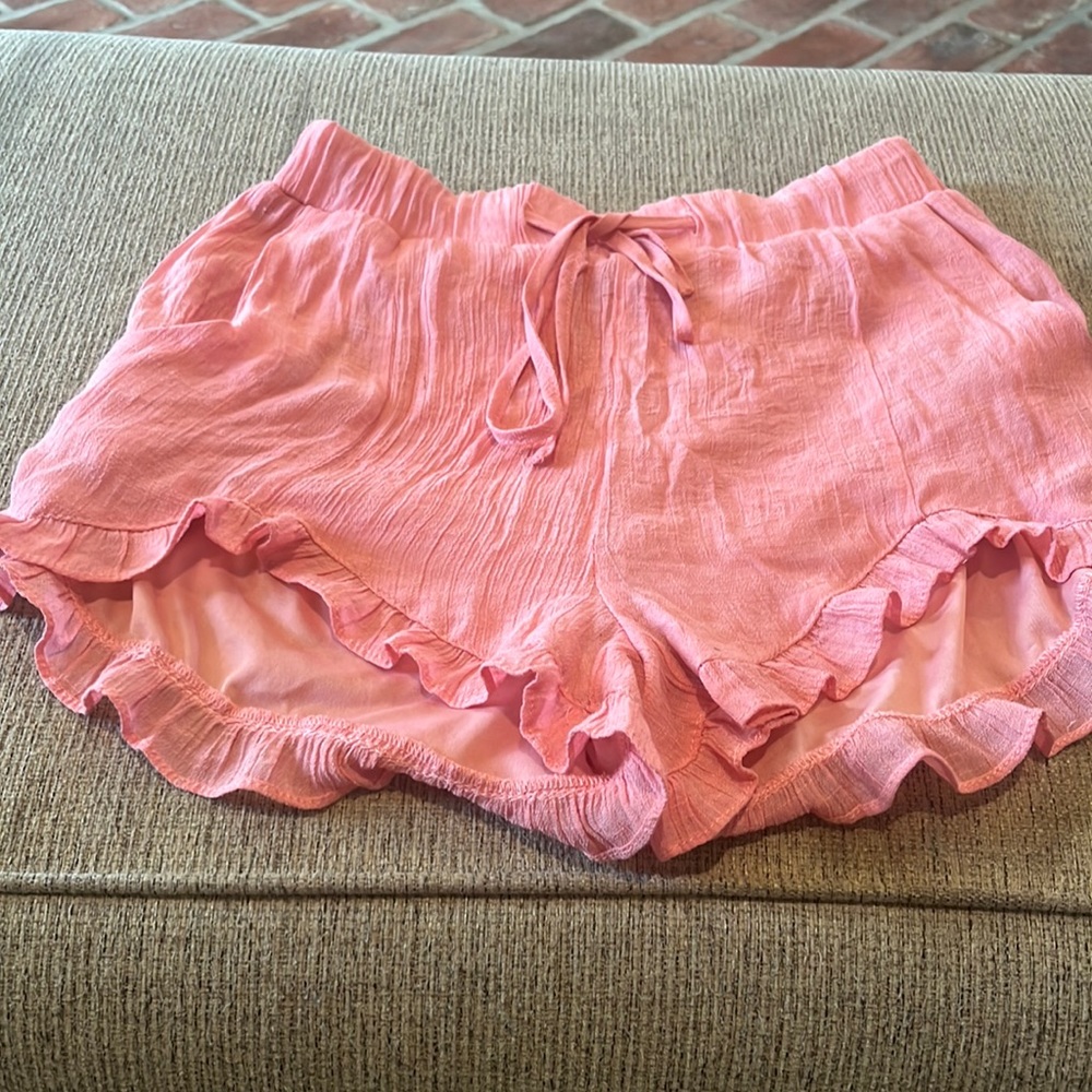 Gumball Pink Shorts with Ruffled Bottoms